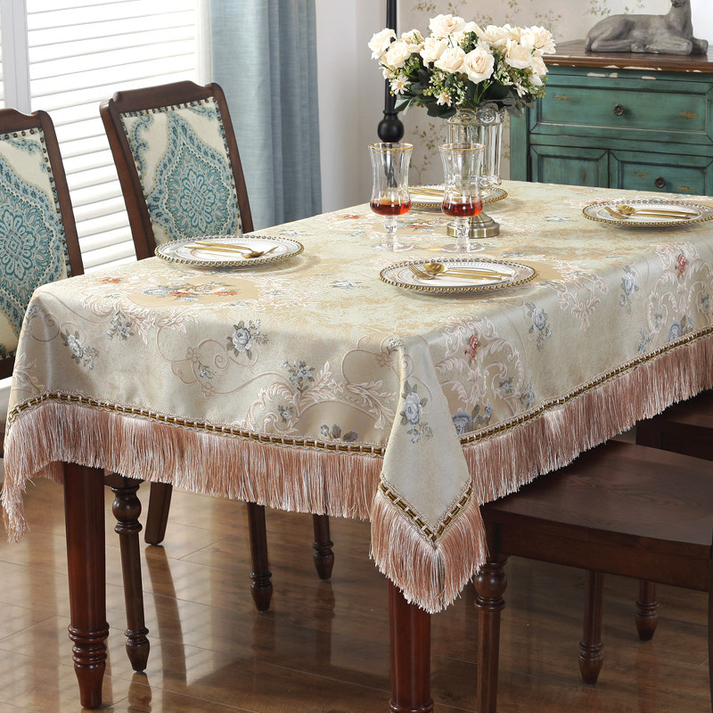 欧式餐桌布加厚提花台布方圆桌布茶几防尘多用盖巾椅垫椅背套套装,淘宝优惠券,粉丝福利购,淘宝优惠卷