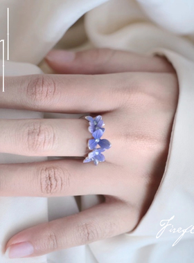 Fireflies无尽夏花环戒指925银