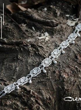 cheng 缠枝水滴项链 原创设计925银choker仙气高级感OFVII