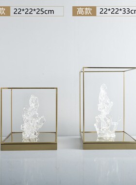 现代新中式抽象太湖石玄关软装饰品售楼处别墅电视柜酒柜书柜摆件