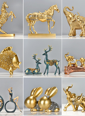 酒柜装饰品小摆件家居客厅电视柜玄关现代简约高档创W意网红轻奢