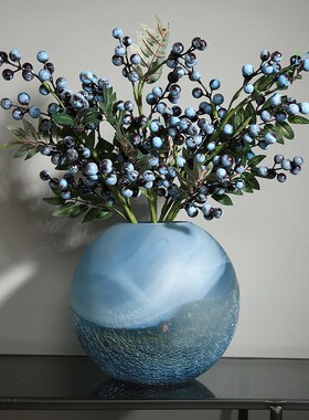 北欧创意轻奢星空玻璃花瓶摆件客厅电视柜干花插花欧式家居装饰品