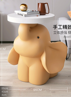 轻奢大象大型g客厅落地摆件电视柜沙发旁床头茶几托盘音响乔迁礼