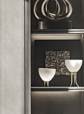 新中式复古三脚铜底座云石装饰盘C摆件样版房售楼处茶几餐桌饰品