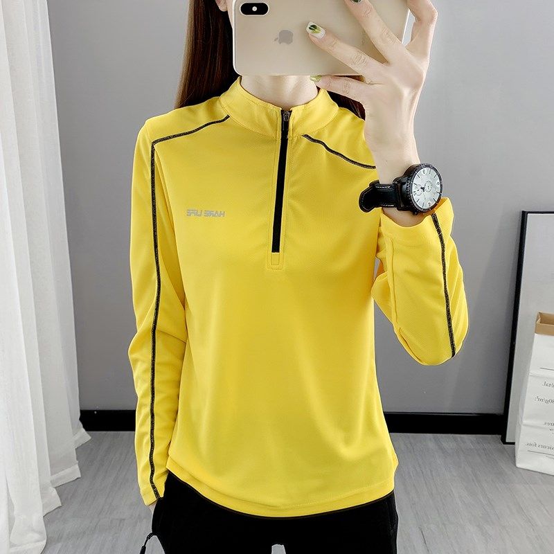 户外速干衣女长袖T恤夏季运动弹力透气薄款上衣宽松大码立领登山,淘宝优惠券,粉丝福利购,淘宝优惠卷
