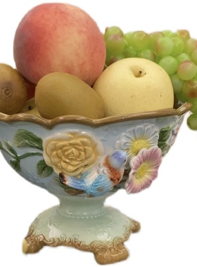 方亚陶瓷果盘花瓶摆件客厅插花装饰干花餐桌创意简约家居摆设瓷器