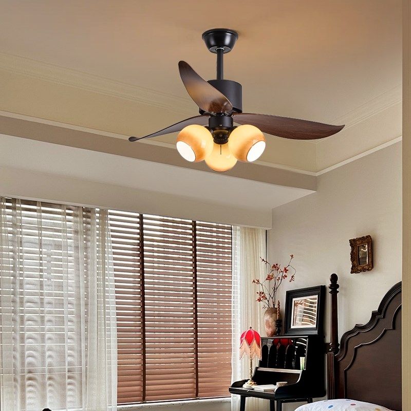 飞朵 法式中古风扇灯餐厅卧室书房复古吊扇灯头电风扇一体风扇灯,淘宝优惠券,粉丝福利购,淘宝优惠卷