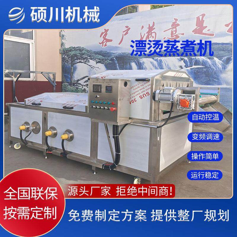 海鲜菌菇蒸煮机青菜叶菜连续式漂烫杀青流水线黄花菜清洗漂烫设备,淘宝优惠券,粉丝福利购,淘宝优惠卷