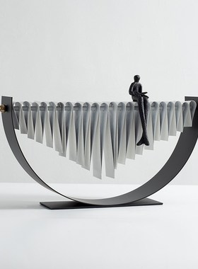 现代金属创意阅读思考物摆设样板间客厅玄关柜软装饰品