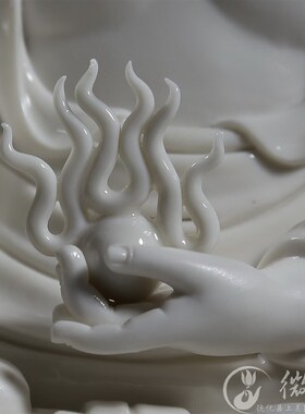 白瓷8至20吋地藏菩萨像家用供奉地藏王佛像德化陶瓷娑婆三圣摆件