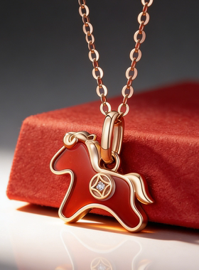 马年新年礼物轻奢小马项链女配饰本命年吊坠生日情人节送女友老婆