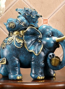 欧式大象摆件招财象乔迁新居礼品客厅玄关酒柜装饰品开业结婚礼物