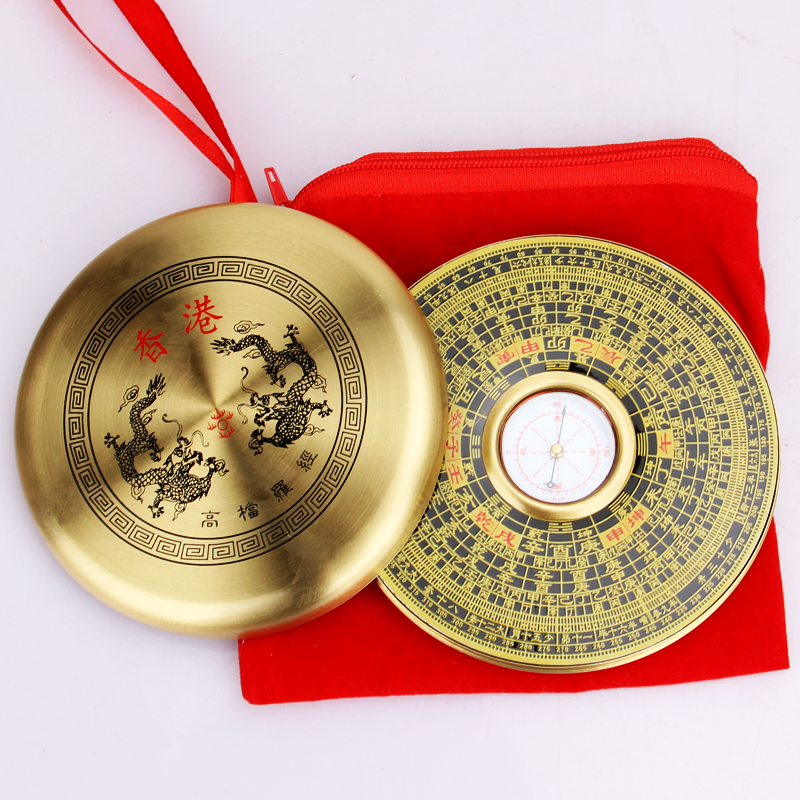 纯铜八卦小罗盘 镇罗经仪综合盘 - 图0