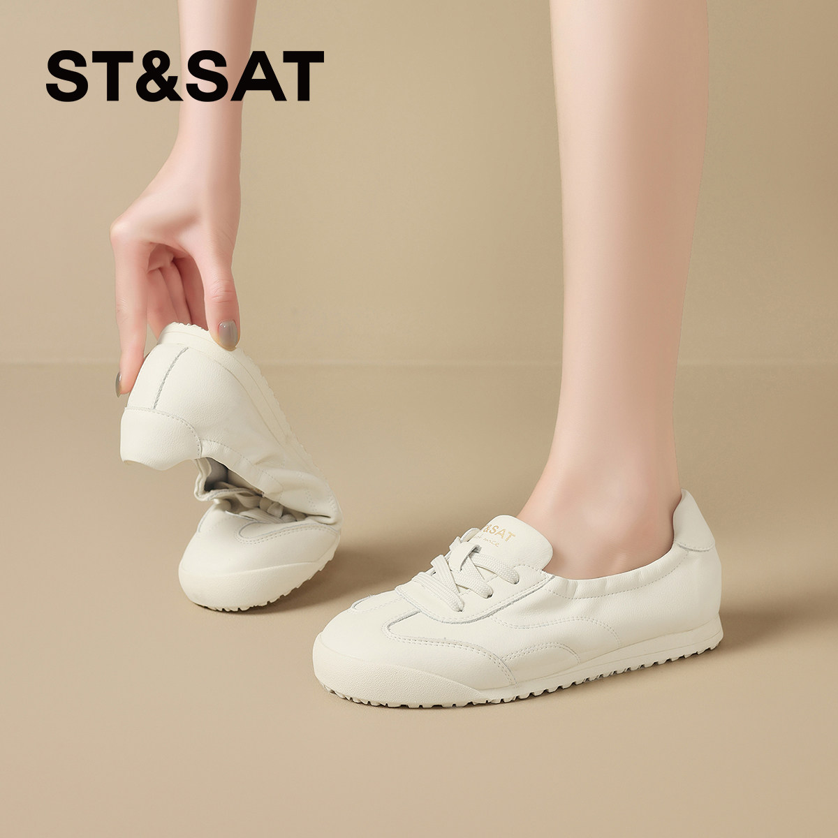 星期六新款时尚软底浅口德训鞋女士芭蕾舞鞋运动鞋百搭休闲鞋女鞋 - 图3