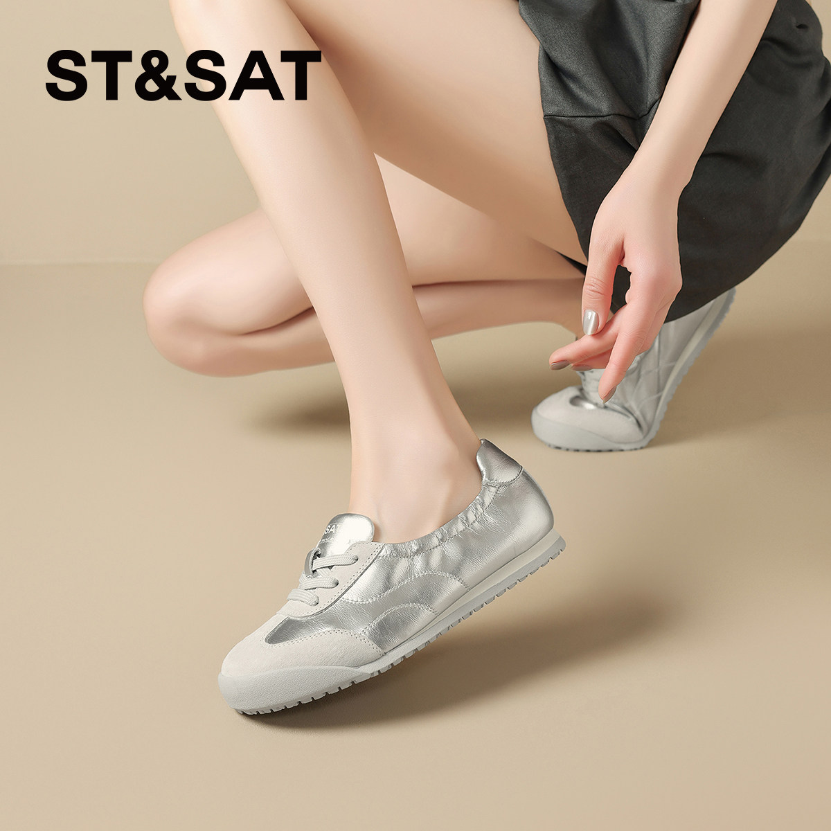 星期六新款时尚软底浅口德训鞋女士芭蕾舞鞋运动鞋百搭休闲鞋女鞋 - 图2