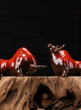 十二生肖牛转乾坤小手工玄关客厅办公室家居装饰茶宠