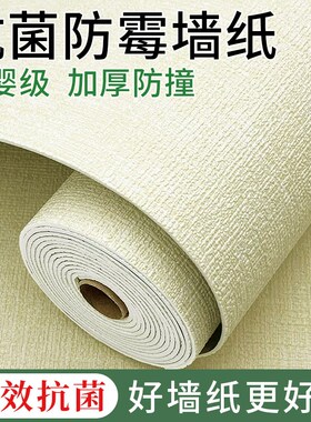 超强抗菌掉灰墙纸自粘防水防潮毛坯房墙壁纸墙