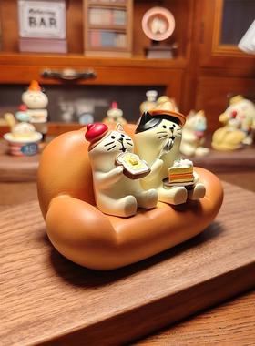 面包沙发猫咪可爱日系治愈桌面小摆件好物毕业装饰生日解压礼物