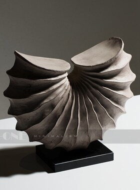 ZN 创意海螺装饰品中古复古怀旧风玄关树脂艺术工艺品家居