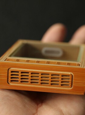 十几年老玉竹纯手工精工榫卯结构镜面打磨大号黄蛉盒带音响竹虫具