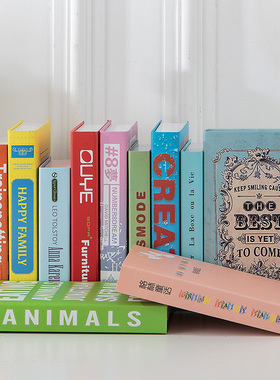 亮彩色假书仿真书展厅样板房道具书模网咖装饰品摆设书壳