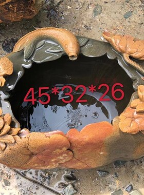 茶室办公桌台面自然石饰水池肇庆端砚石材艺术雕流水小鱼缸
