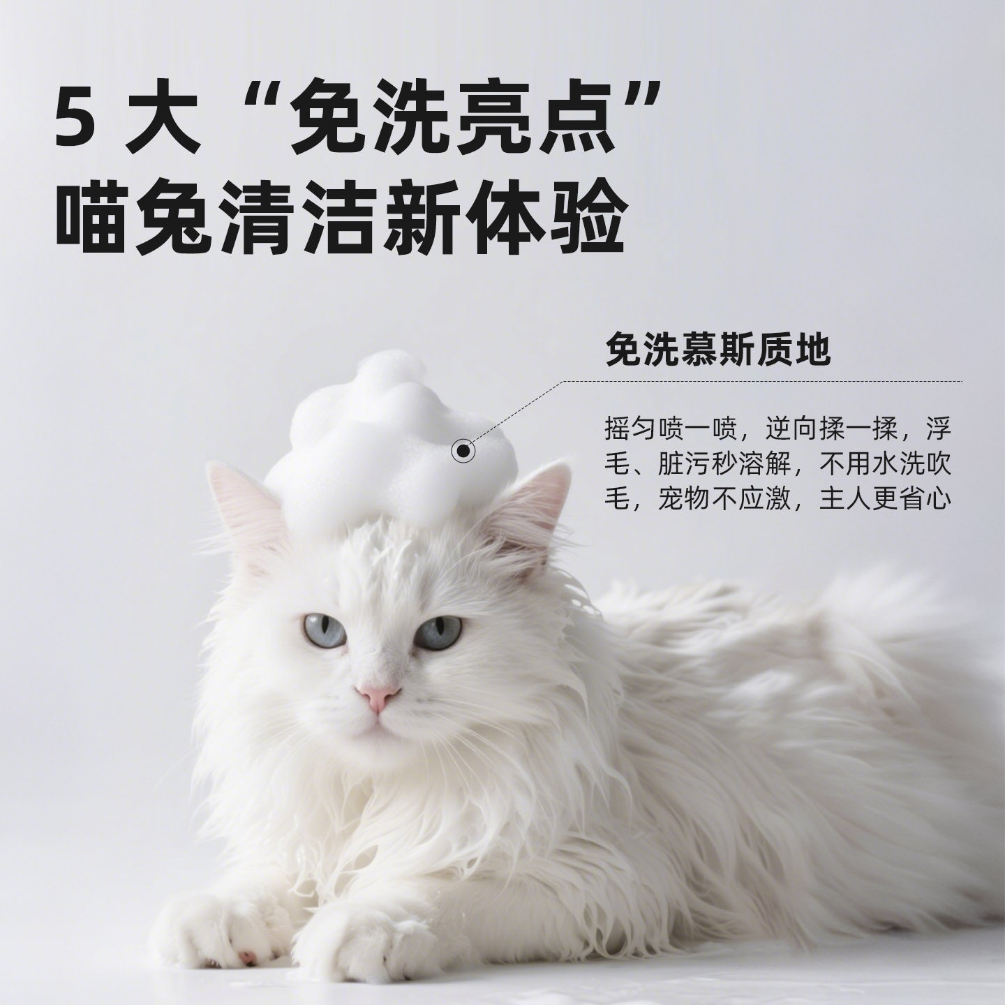 Derbe猫咪免洗泡沫干洗慕斯宠物沐浴露除臭兔用品清洁洗澡沐浴液,淘宝优惠券,粉丝福利购,淘宝优惠卷