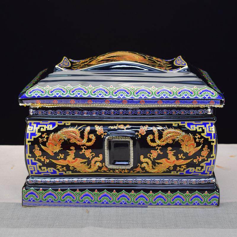 景德镇厂家男女通用骨灰盒陶瓷高档骨灰坛罐殡葬用品棺材寿盒防潮,淘宝优惠券,粉丝福利购,淘宝优惠卷