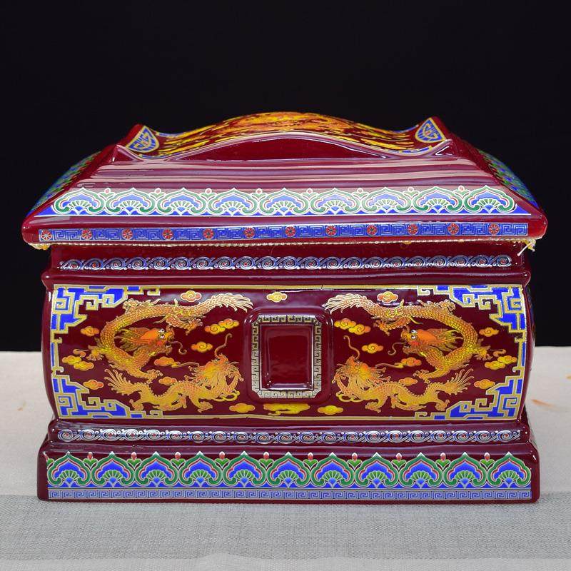 景德镇厂家男女通用骨灰盒陶瓷高档骨灰坛罐殡葬用品棺材寿盒防潮,淘宝优惠券,粉丝福利购,淘宝优惠卷