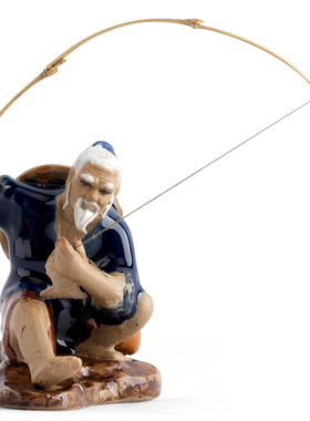 盆景装饰陶瓷渔翁多肉假山吸水石上水石鱼缸微景观家居饰品