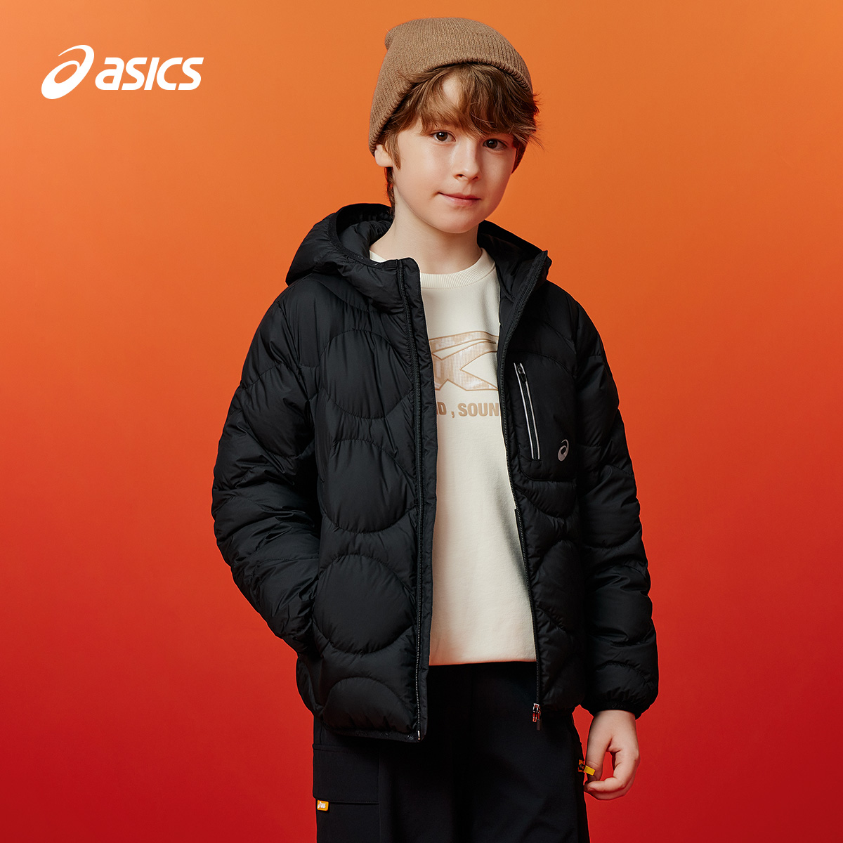 亚瑟士童装2025冬季新款儿童短款三防羽绒服女童宽松轻薄保暖外套 - 图2