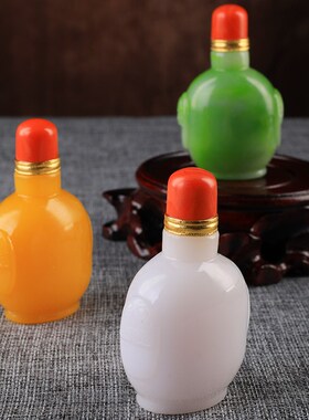 蒙古族鼻烟壶内蒙古特色工艺品仿羊脂玉物件少数民族特色礼品