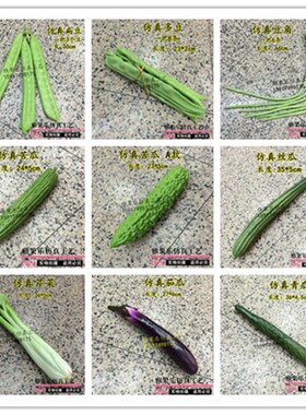 仿真长豆角扁豆芹菜丝瓜苦瓜茄瓜青瓜蔬菜模型家居装饰红菠菜大