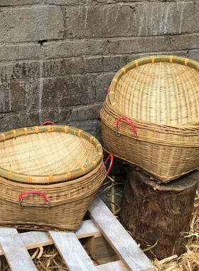 农家乐乡村振兴箩筐丰收超市农产品展示篮围炉煮茶装饰品