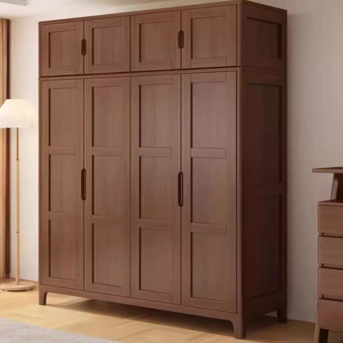 全实木橡胶木北欧风衣柜家用卧室现代简约超大容量多层对开门衣橱,淘宝优惠券,粉丝福利购,淘宝优惠卷