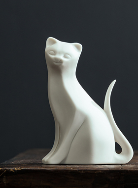 创意现代家居爱小猫咪萌宠盆景客厅软装装饰品