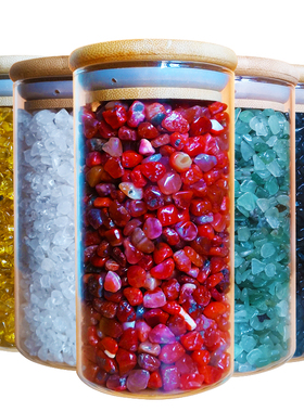 天然五色石水晶碎石消磁化五黄补房屋缺角厨卫同宫五行土