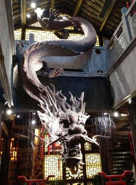 玻璃钢龙雕塑定制铸铜雕像火锅店喷水龙头铜雕大型壁挂龙浮雕装饰