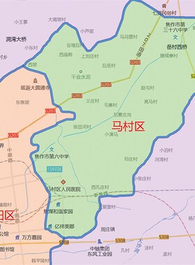 新款焦作市区划图地图办公室挂图超大防水墙装饰画