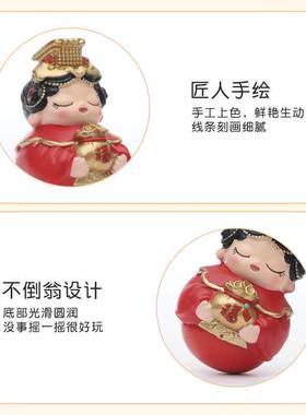 创意妈祖娘娘不倒翁摆件湄洲岛海神天后文创小摆件桌面装饰品礼物