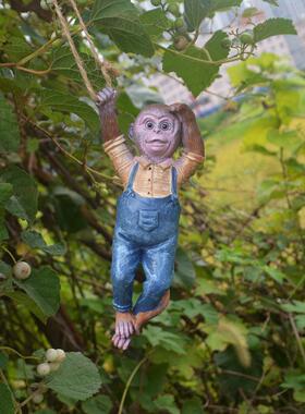 Monkey Statue小猴子树脂挂件户外装饰品工艺品花园户外装饰品