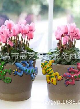 新款创意户外挂花盆蜥蜴花园艺术树脂工艺品花盆挂件装饰