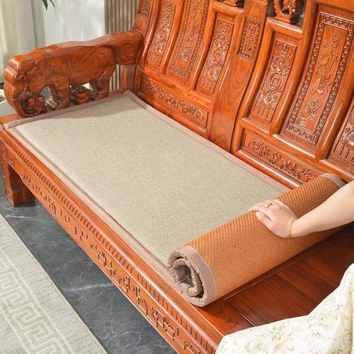 双面可用夏季木沙发凉席坐垫藤席实木垫子中式沙发垫红木椅垫坐垫 - 图0