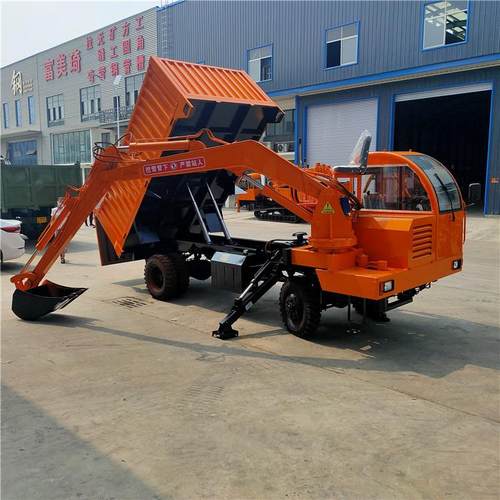 工程建筑装载挖掘机 四四不像带机运输车随 6吨86吨随车挖吨驱轮 - 图0