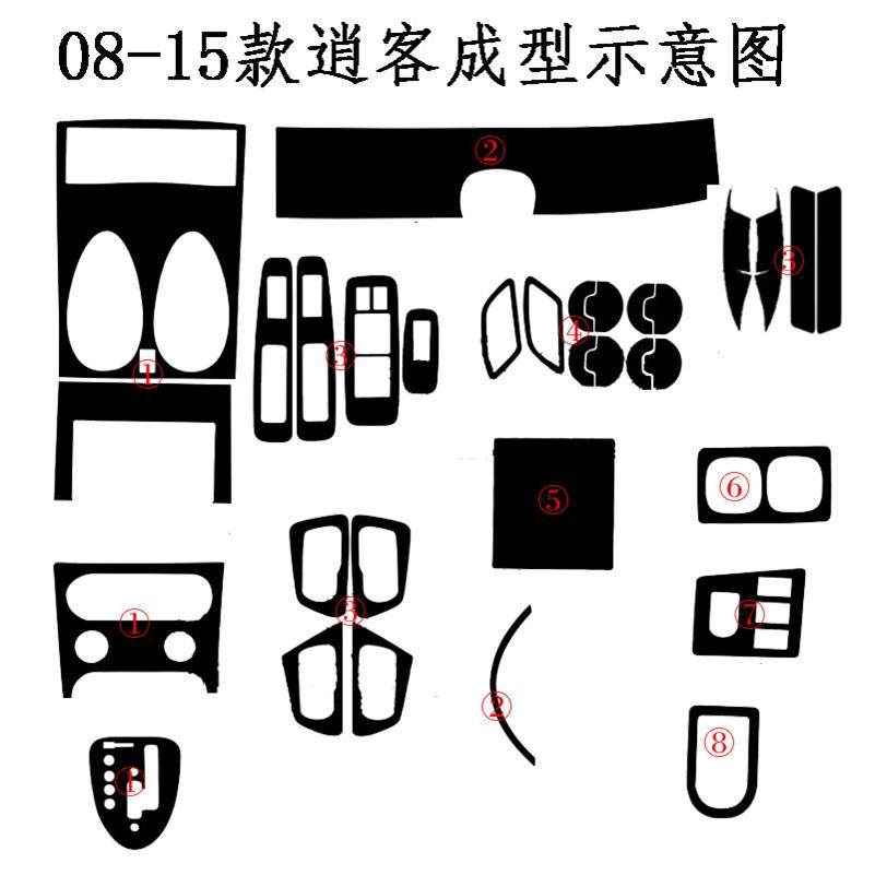 适用于08-15逍客内饰中控拉手改装饰贴纸老款逍客碳纤维汽车贴膜,淘宝优惠券,粉丝福利购,淘宝优惠卷