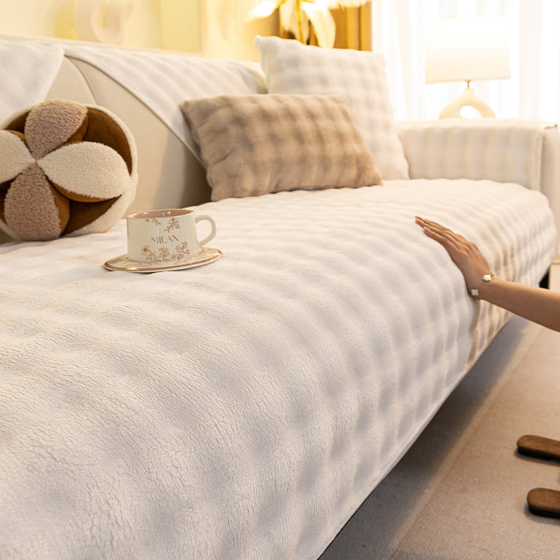 兔毛绒沙发垫新款秋冬加厚毛绒坐垫防滑皮沙发罩盖布巾冬季,淘宝优惠券,粉丝福利购,淘宝优惠卷