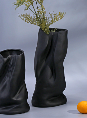 现代家居纯白色哑光陶瓷瓶样板房间客厅餐桌茶几装饰品