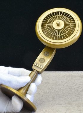 创意摆件老式电风扇香熏炉铜炉纯铜桌面摆放收藏观赏复古工艺品摆