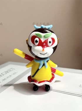 孙悟空琉璃摆件西游纯手工客厅办公室装饰品送礼鱼缸造景玩偶车摆