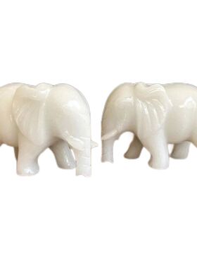 天然白玉吸水大象摆饰玄关装饰乔迁新居业礼品吉祥物手工玉雕象